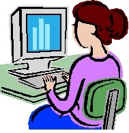 a girl on a computer