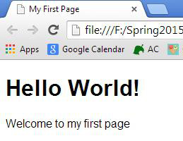 HTML displayed