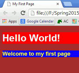 HTML with CSS displayed