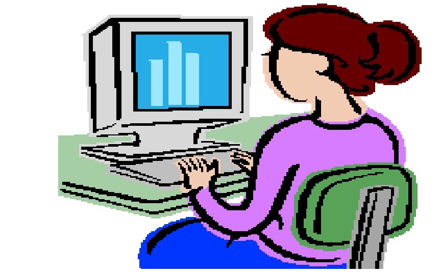 a girl on a computer