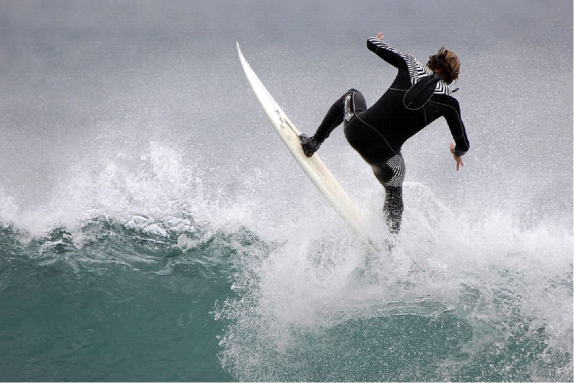 a man surfing