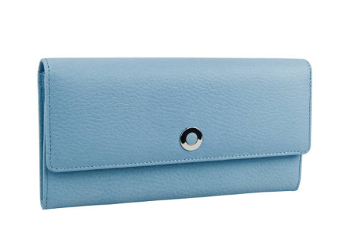 Light Blue Wallet with Silver Detailing