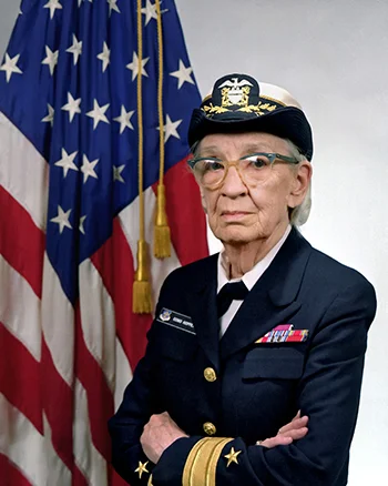 Grace Hopper in Admiral Uniform.